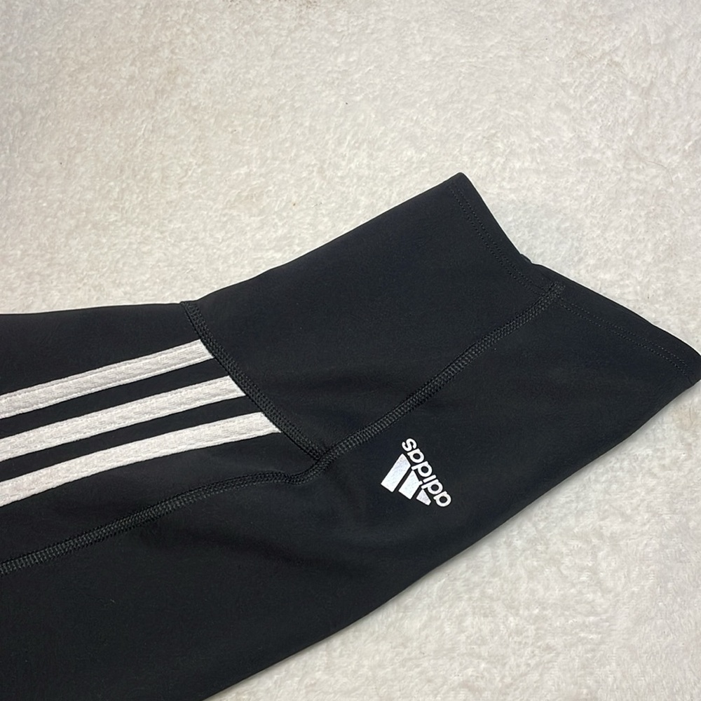 Adidas Black Leggings with White Stripes - Picture 5 of 9